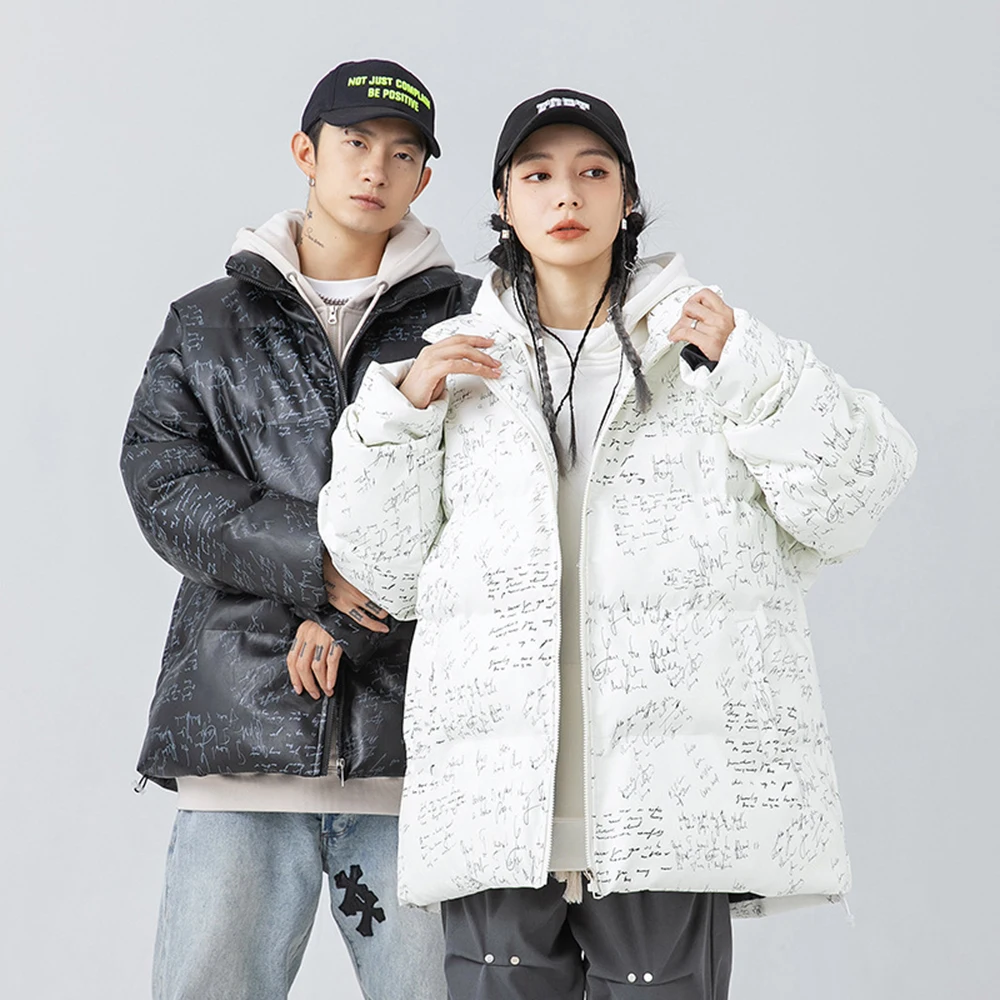 Covrlge Hot Sale Winter Men's Coat Windproof Bread Cotton Parkas Simple Stand Collar Couple's Casual Loose Men Clothes MWM167