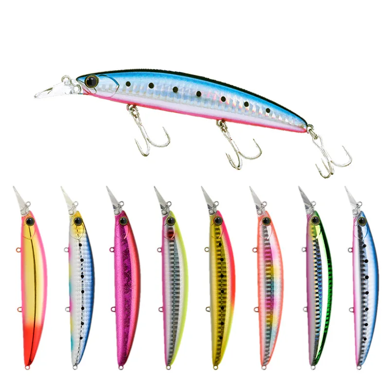 

Luya Bait Bionic Bait Bait False Bait Floating Mino 110mm/19g Fresh Water Perch Mouth White Strip