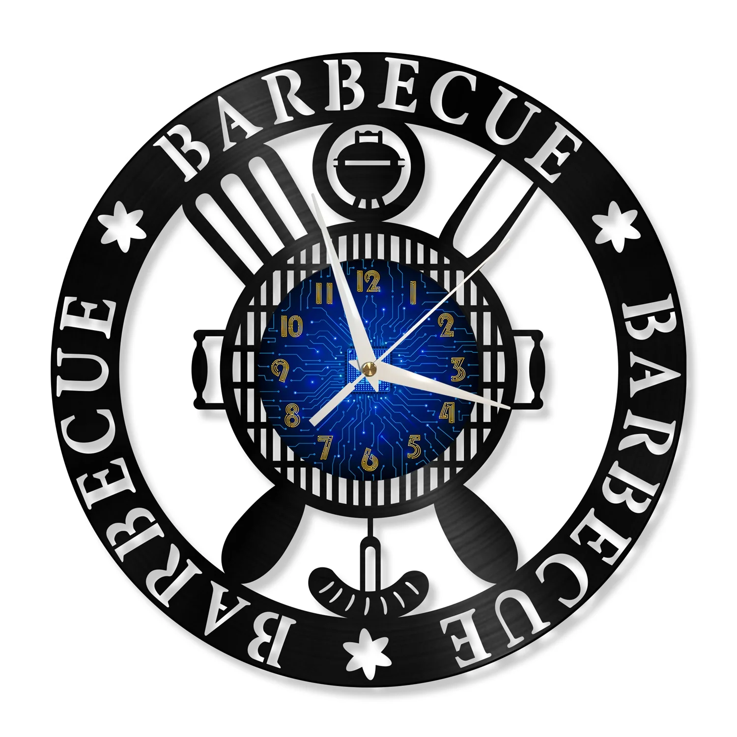 

Barbecue 12 Inch Vinyl Record Wall Clock, Battery Operated Silent & Non-ticking