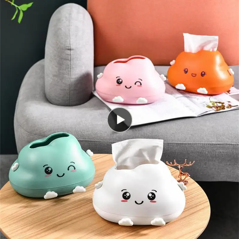 

Home Kawaii Paper Tray Multifunction Living Room Tabletop Decoration Storage Napkin Holder Cloud Shape Roll Storage Box Cartoon