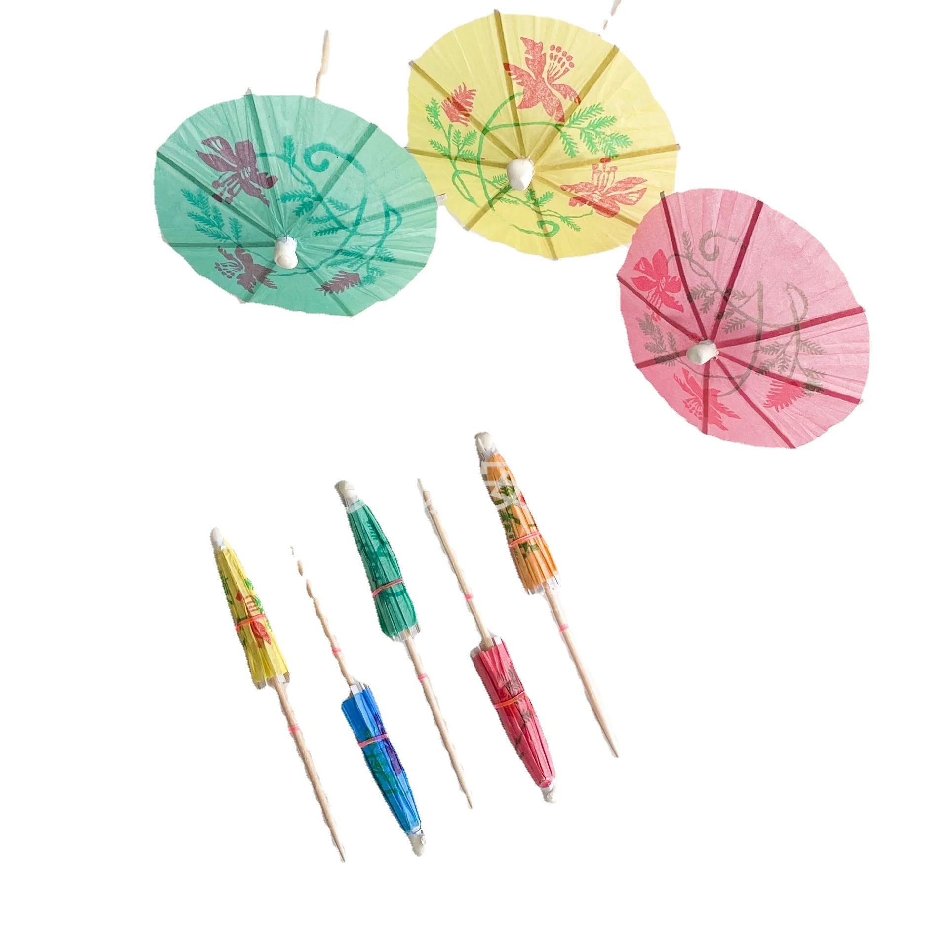 

100 pieces / bag cocktails decorative umbrella sticks, handmade umbrella cakes, ice cream and umbrella bamboo