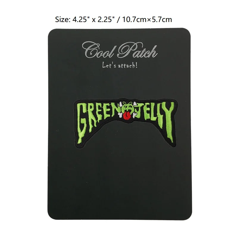 Зеленая Желейная повязка с логотипом комедия рок металл панк 90-е вышитая