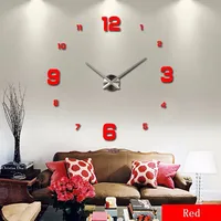 Quartz New Home Decoration Acrylic Mirror Large Wall Clock 3D DIY Big Size Wall Sticker Clock Modern Design Unique Fashion Gift