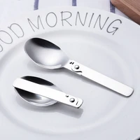 stainless steel folding spoon portable travel tableware soup spoon ice cream dessert spoon coffee tea spoon kitchen tool
