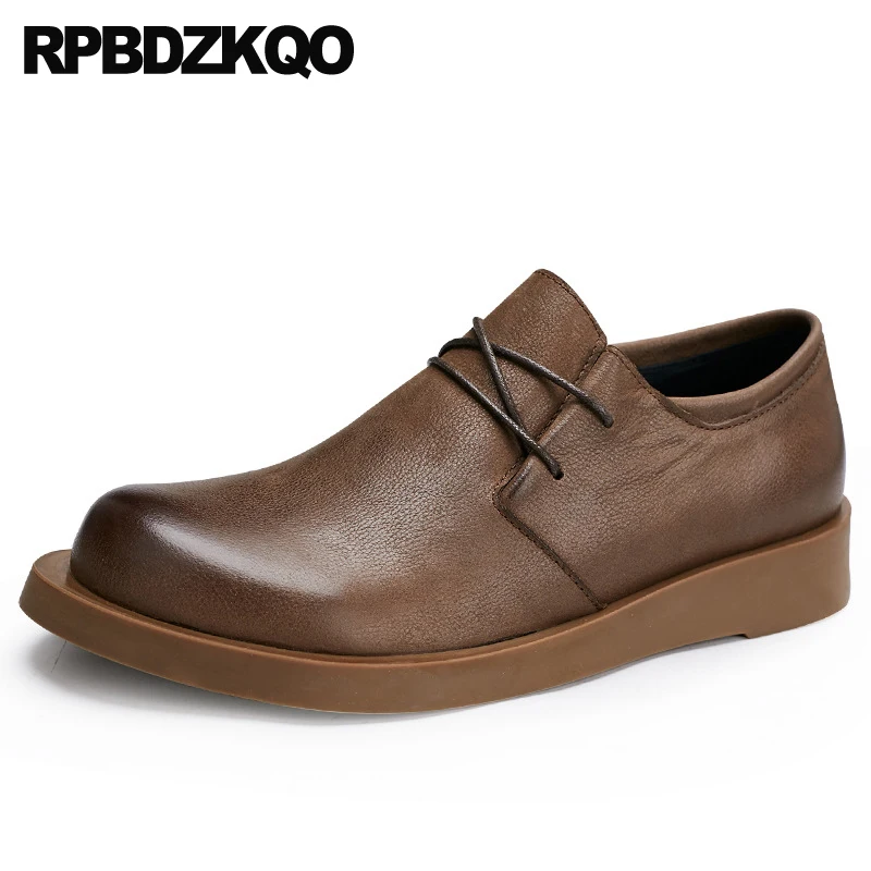 

Оксфорды мужские с круглым носком, деловые дизайнерские туфли из воловьей кожи, на шнуровке, классические модные туфли ретро, натуральные туфли дерби, удобные офисные туфли