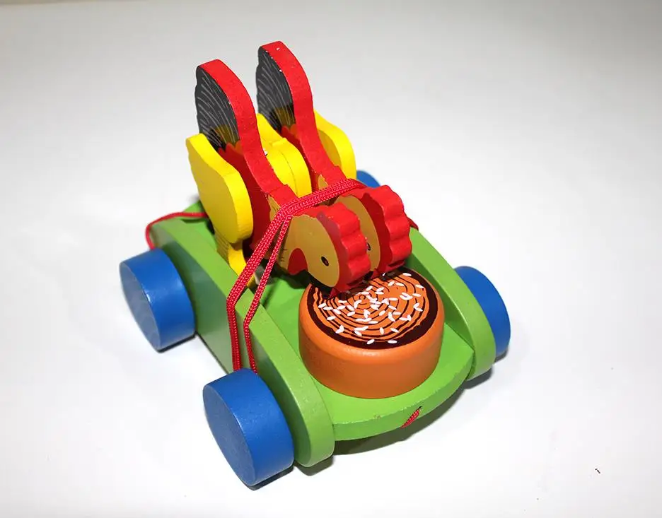 

Wood Drawstring Pull Car Horozlu Child Play Toy