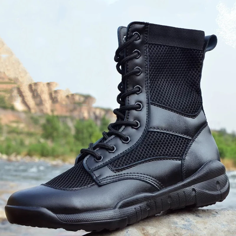 

Summer Mesh Men And Women Desert Boots Military Tactical Boots Outdoor Ultralight Combat Boots Breathable Hiking Shoes 2022 New