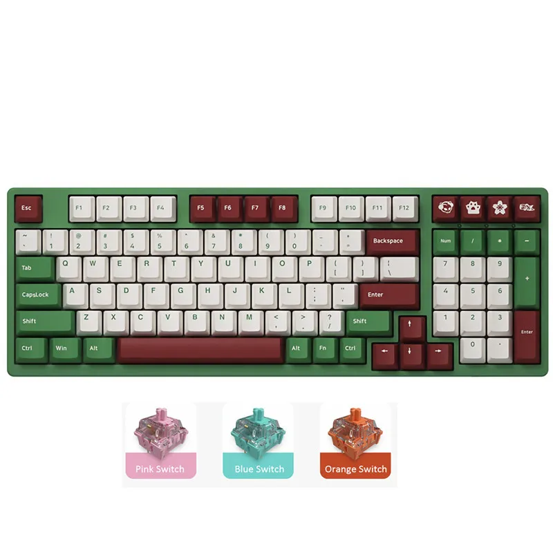 

Клавиатура Akko 3098DS механическая, клавиатура с профилем вишни маття Red Bean, игровая с колпачками для клавиш Doubleshot Gateron