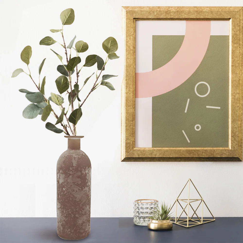 

Glass vase living room dry flower Nordic style glass home decoration accessories four color glass vase