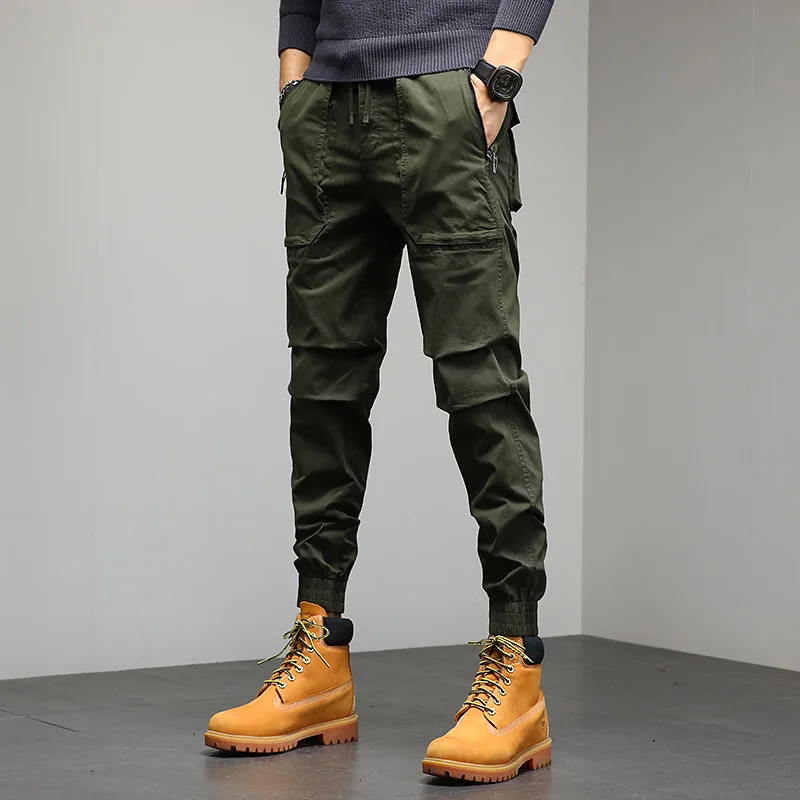 

Jogging Overalls Cotton Men's Harem Pants Thin Stretch Men's Sports Pants Street Casual Fashion Solid Color Overalls Leggings