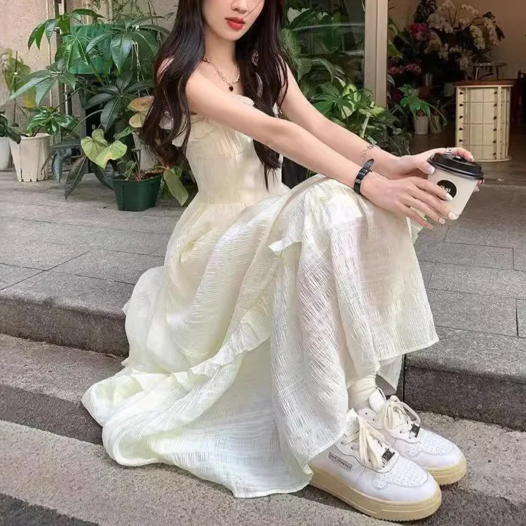 Милое платье-майка во французском стиле для похудения женское летнее новое