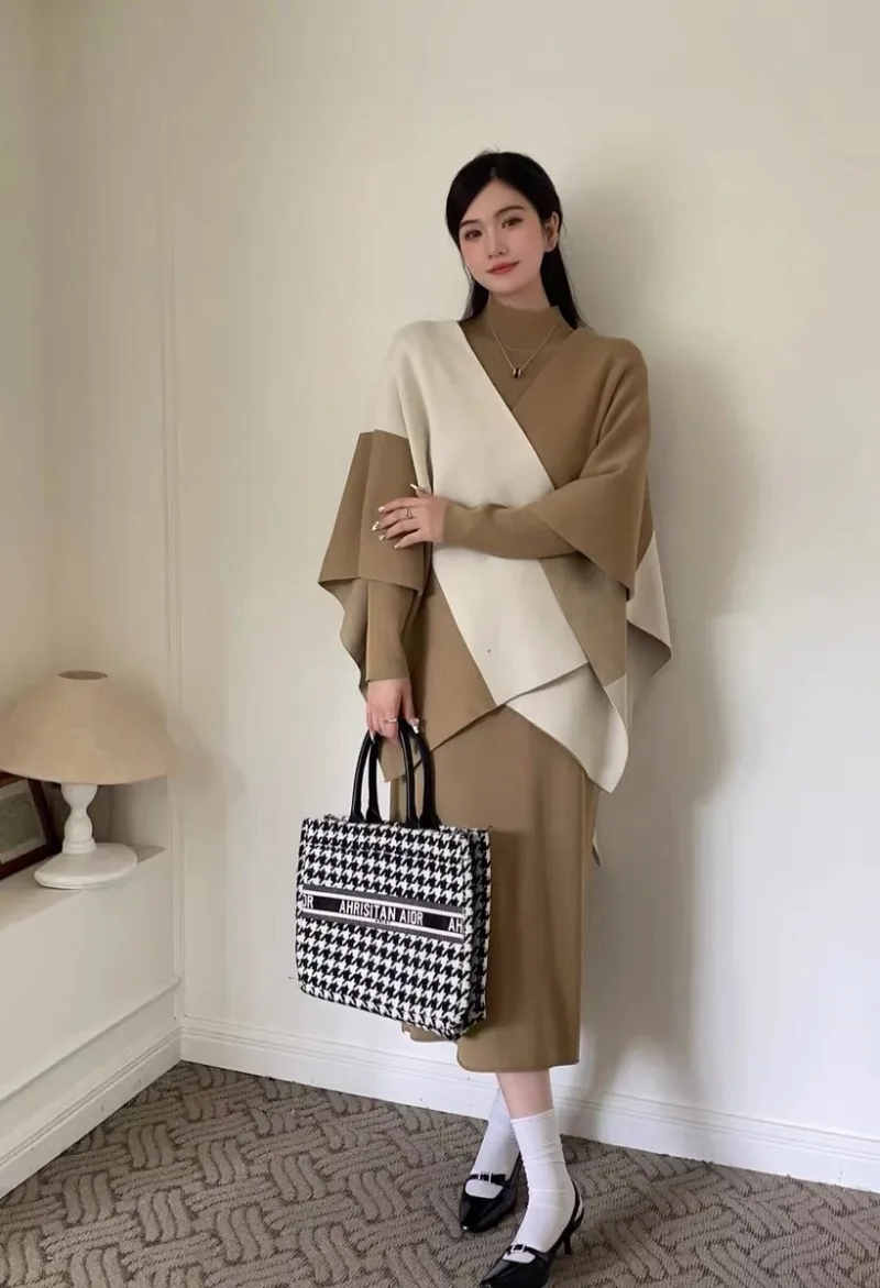 Женский трикотажный Костюм-двойка элегантный костюм во французском стиле