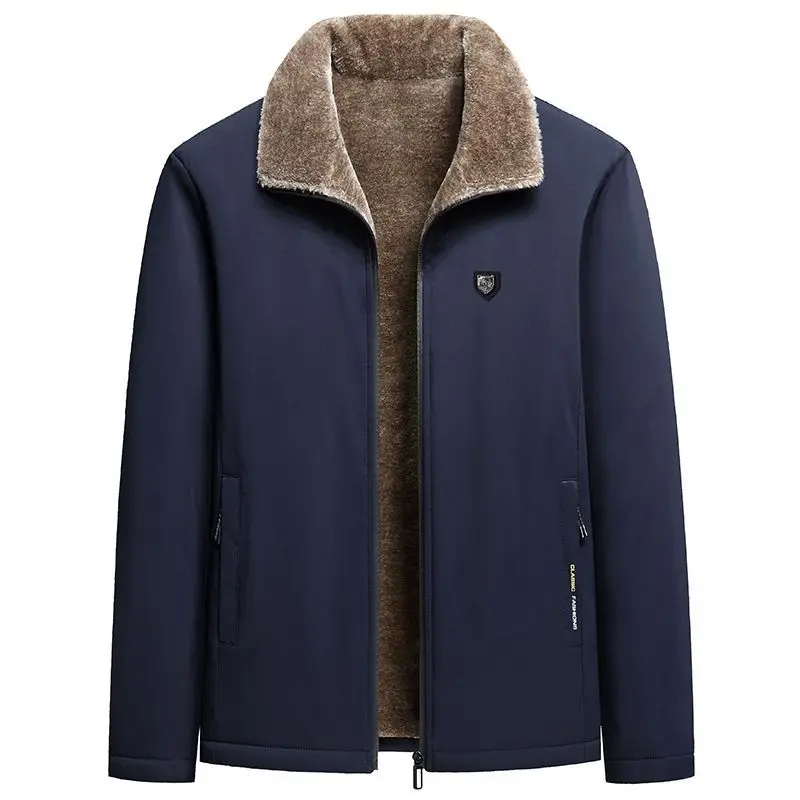 Winter Jacket Mens Parkas Thicken Warm Coat Man Stand Collar Jackets Solid Color Parka Coat Men Fashion New Streetwear F07