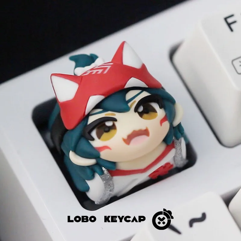 Коллекционные кастомные кейкапы OW Kiriko & D.Va из смолы для механических клавиатур, аксессуары для ПК и гейминга, милые мультяшные подарки (art.: 3920da461d4de) - 3920da461d4de