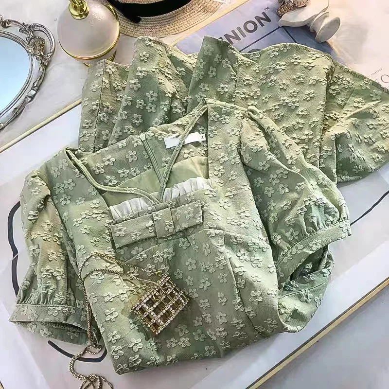 

Женское Цветочное платье макси с оборками