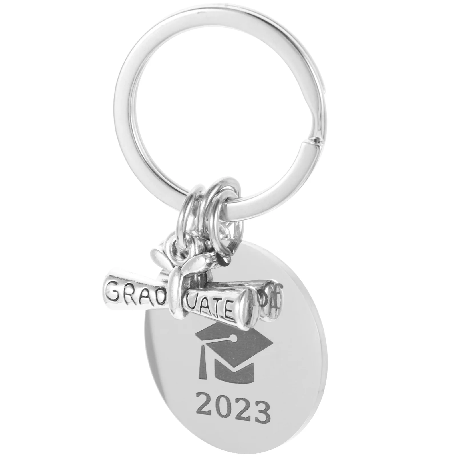 

Graduation Keychain Key Chain Keyring Graduate Gifts Ring Stainless Jewelry Steel Party Inspirational Message Souvenir Pendant