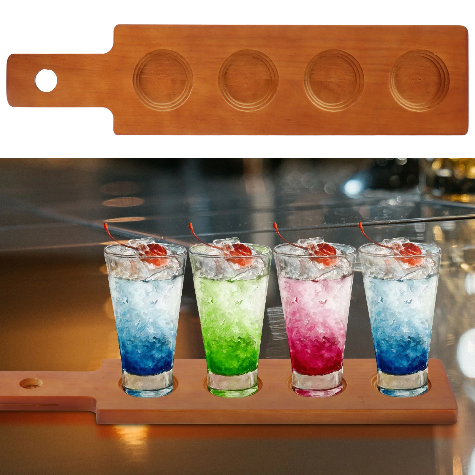 Стеллаж для пива виски деревянные бокалы