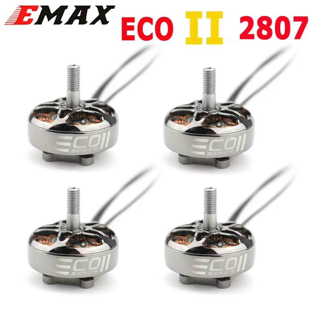 EMAX ECOII 2807 1300KV 6S/1500KV 5S/1700KV 4S бесщеточный двигатель W/ 4mm вал совместимый 6-7-дюймовый Пропеллер для RC FPV гоночного дрона