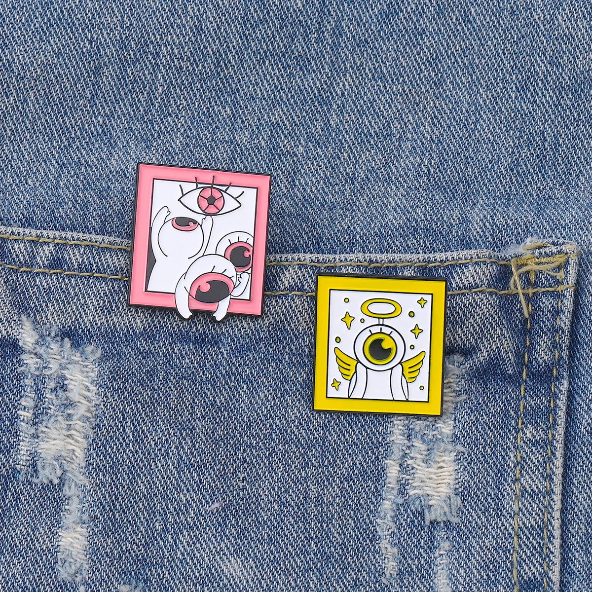 Готические броши с глазами ангела и демона большие красные глаза художественная