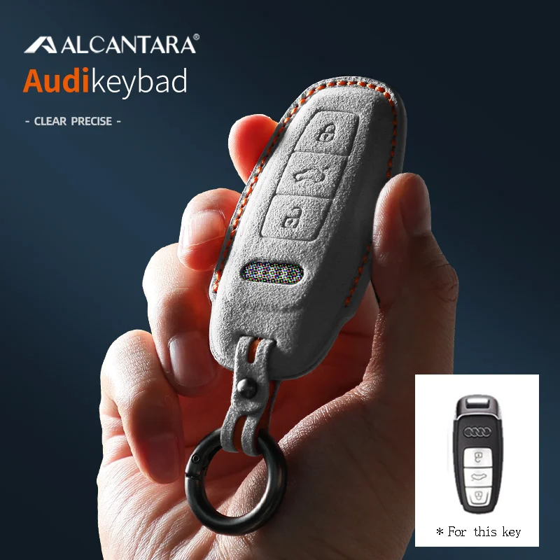 

Alcantara Car Key Case Cover Holder Key Bag Shell For Audi A3 A4 B9 A6 A7 4K A8 E-tron Q5 Q8 C8 D5 SQ8 Auto Interior Accessories