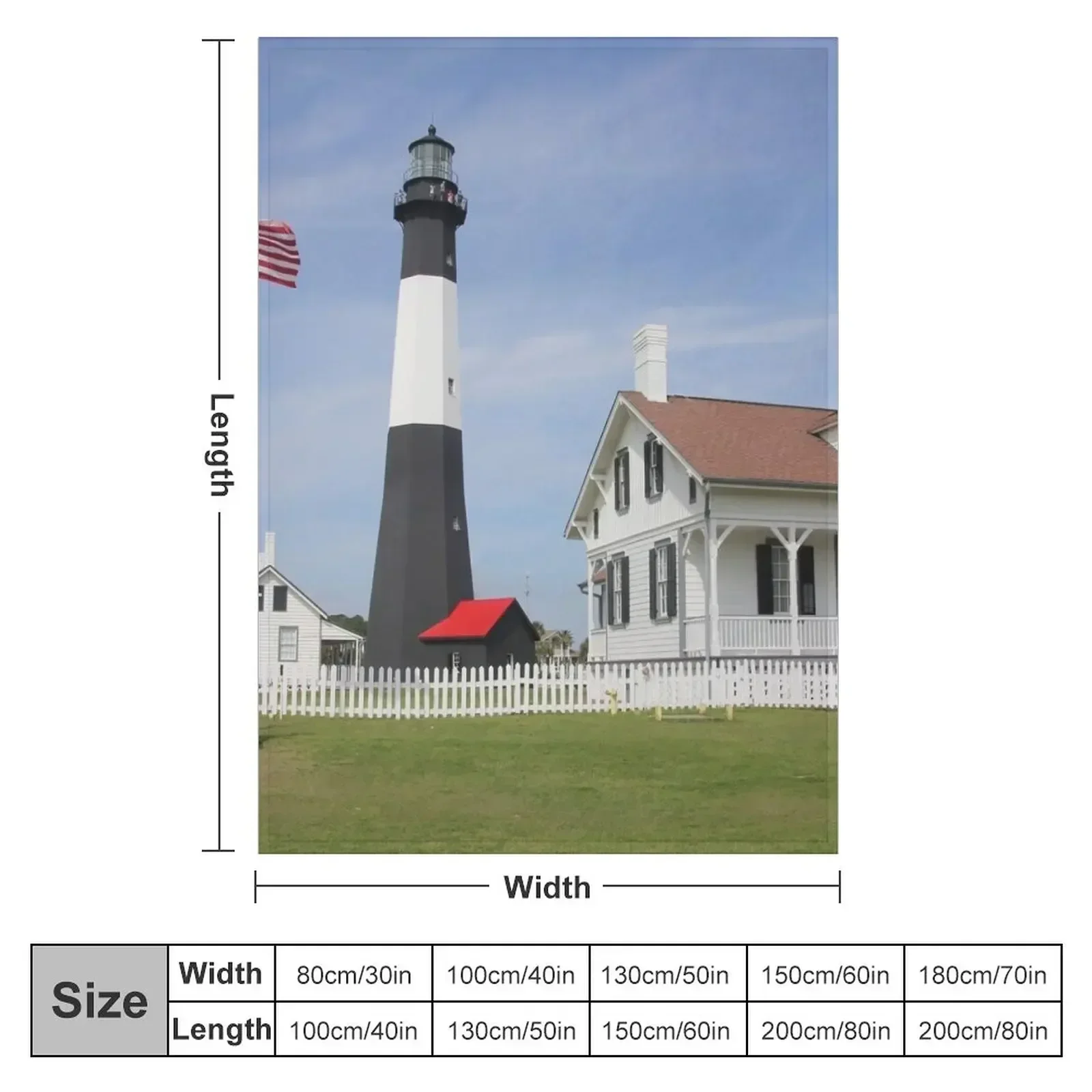 Одеяло Tybee Island Lighthouse идеи подарков на День святого Валентина красивые движущиеся