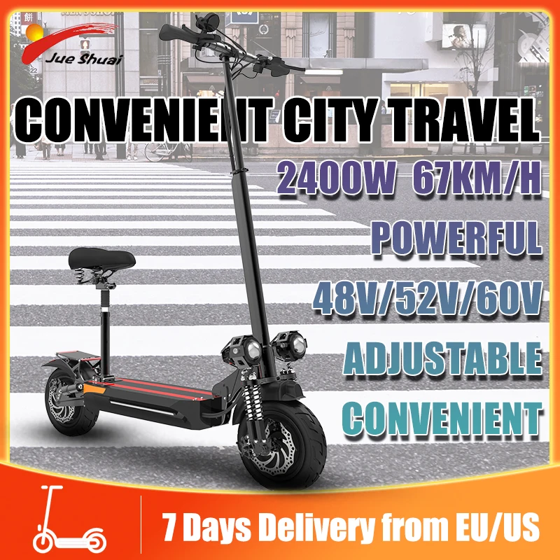 

Электрический скутер, 48 В/52 в/60 в, Электрический скутер с двойным Мотором для взрослых, мощность 67 км/ч, сиденье, Электрический скутер, 2400 Вт, с...
