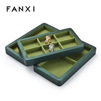 magnetic jewelry storage box necklace bracelet ring pendant stud earrings multi grid storage silk green