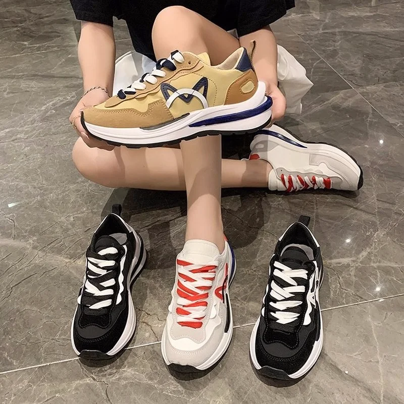 

2021 Breathable Mesh Sneakers Women's Comfortable Platform Shoes Women's Sneakers Fashion Platform Casual Shoes