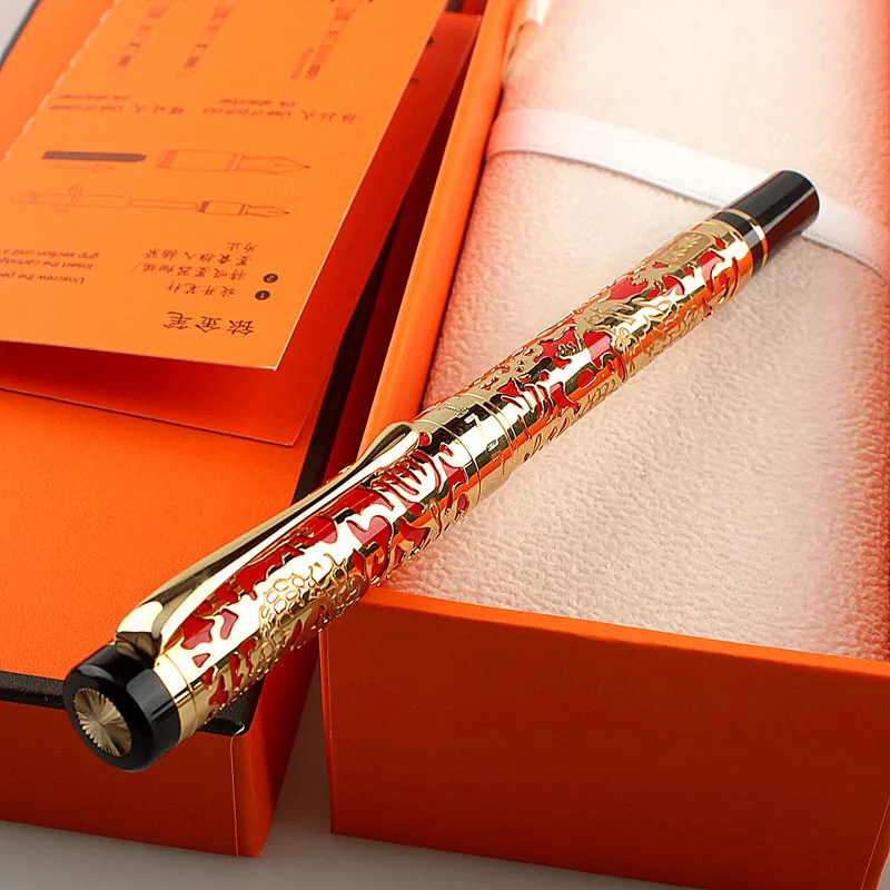 Ручка перьевая бизнес-офисная Jinhao 5 цветов с золотым драконом, новый роскошный высокого качества - ручка для школы и офиса.