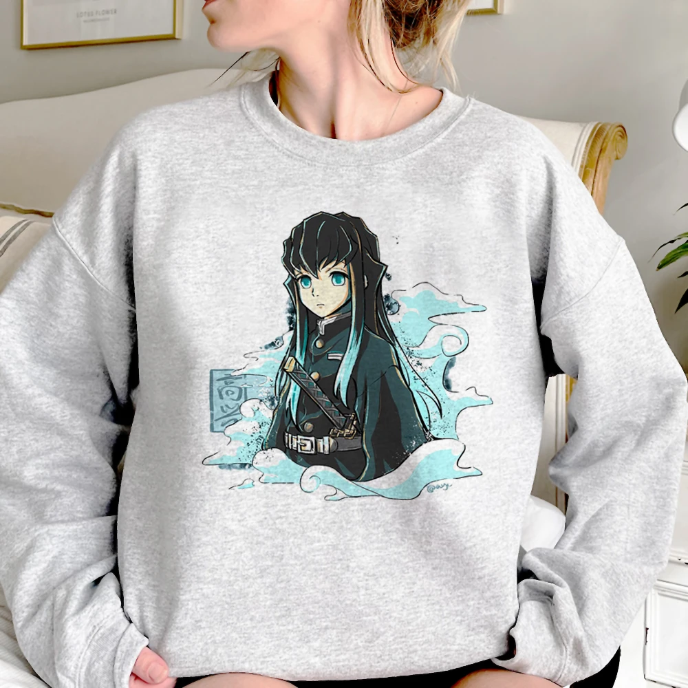 

Muichiro Tokito hoodies women Winter Fleece anime gothic tracksuit female Winter sweater