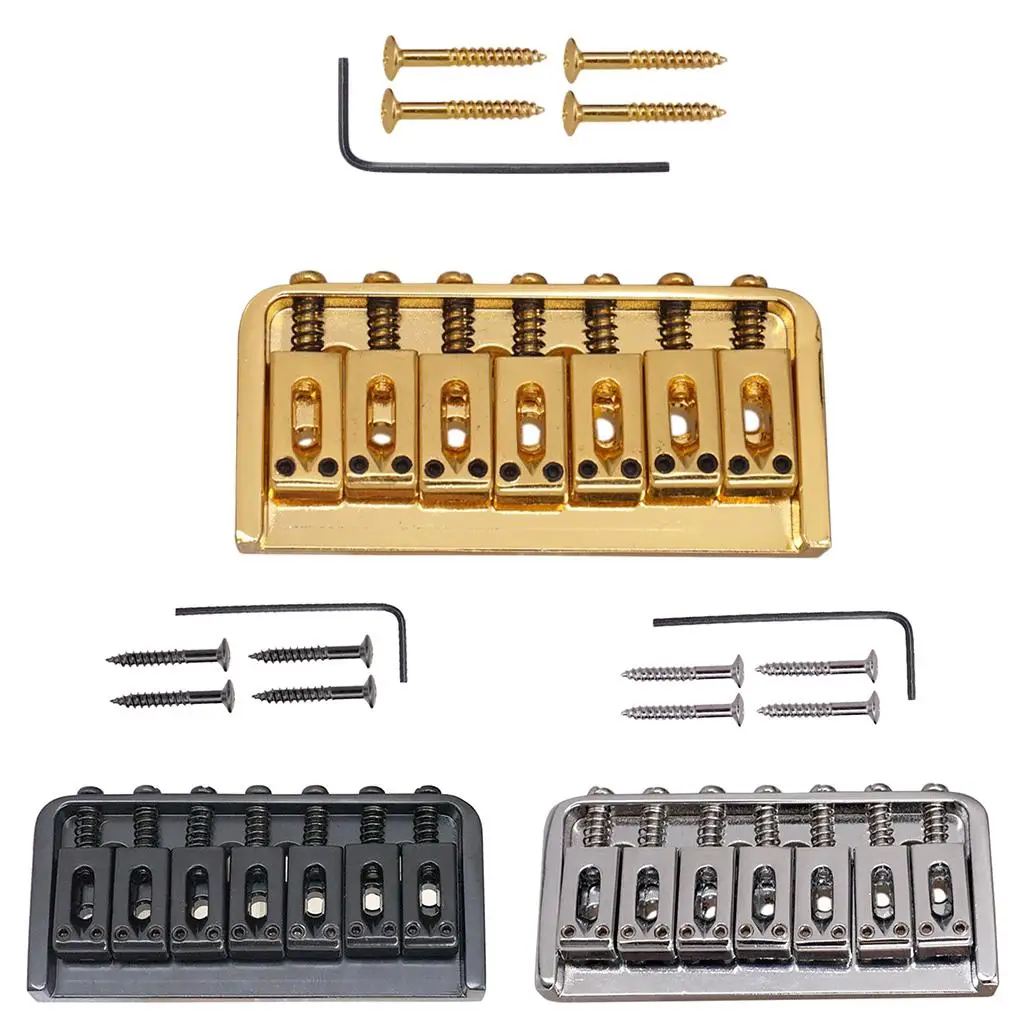 

Tooyful Thru-String Hard Tail Fixed Square Bridge Saddle for 7 Strings Electric Guitar