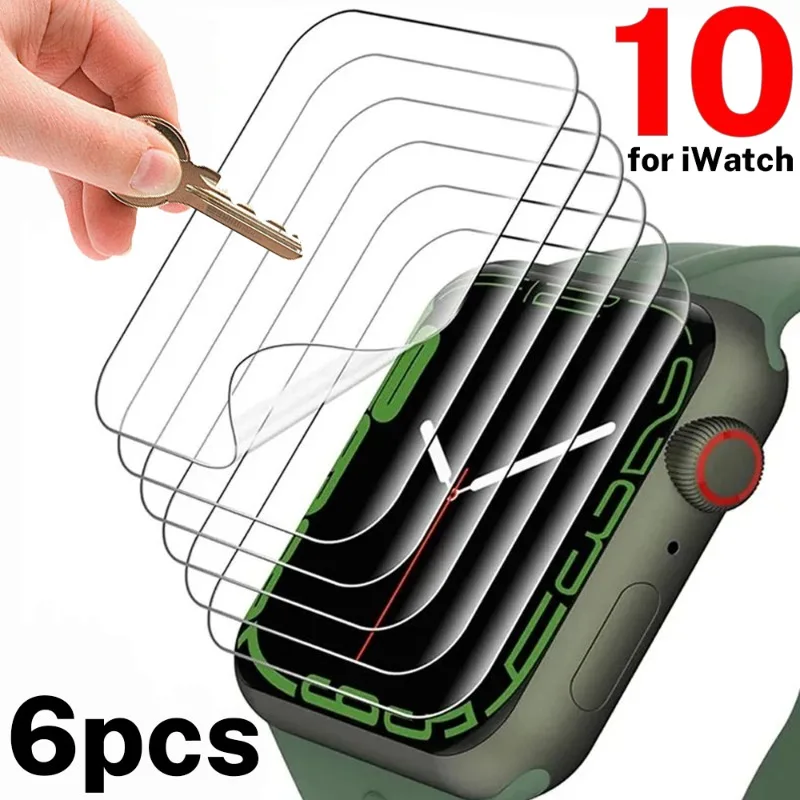 Прозрачная защитная пленка HD 6/4/2 шт. для iWatch серии 10 42/46 мм 9 41/45 гибкие пленки из