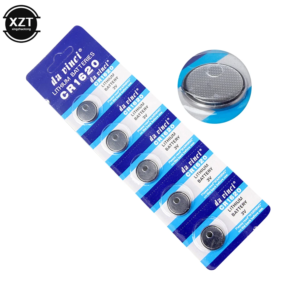 

5Pc Lithium Battery CR1620 Electronic Button Coin Cell Batteries 3VECR1620 DL1620 5009LC Watch Toy Remote CR 1620 For Toy Remote