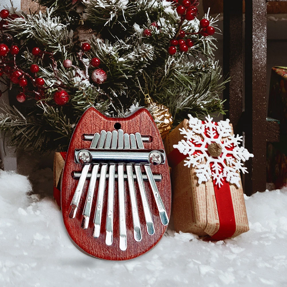 8-клавишное мини-пианино Kalimba с деревянным пальцем и ремешком музыкальный