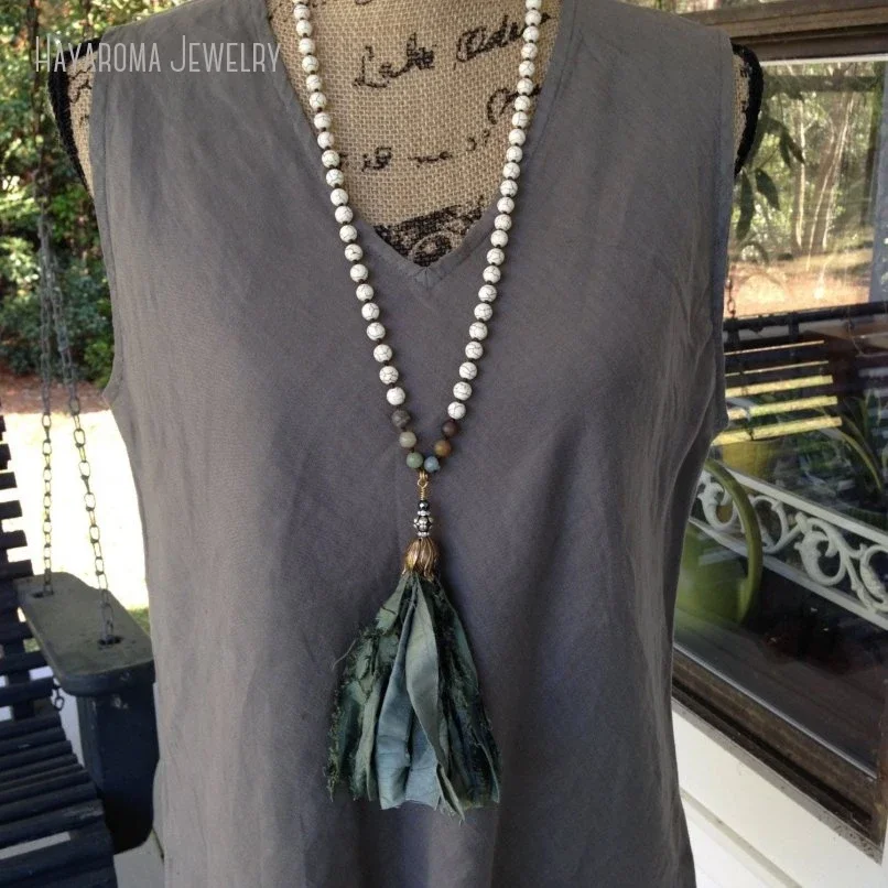 5 шт. зеленое сари шелковая кисточка белая бирюза драгоценный камень бусина