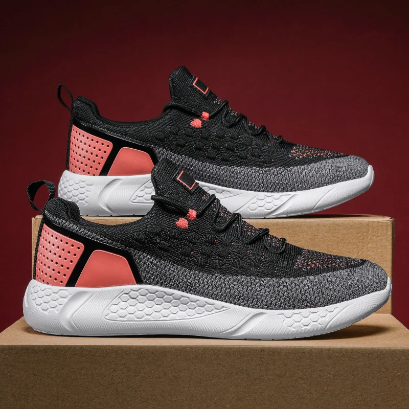 New 2022 Men Sneakers Summer Lightweigh Race Running Shoe Non-slip Concise Top Quality Comfort Increase Men Jogging Sports Shoes