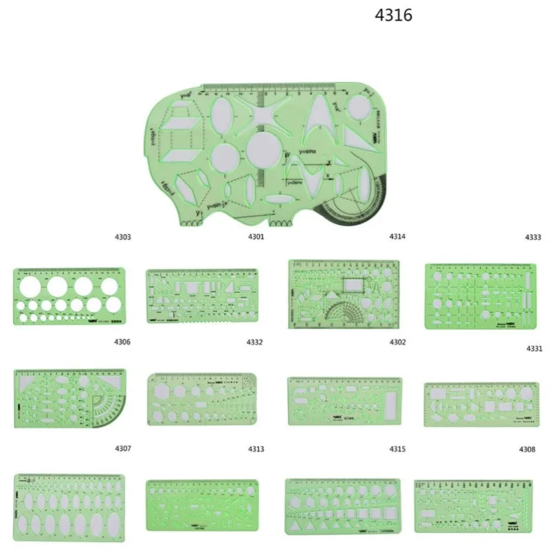 

Plastic Circles Squares Geometric Template Ruler Stencil Measuring Tool