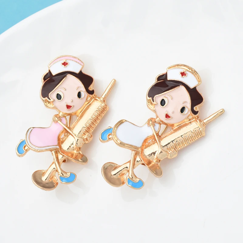 Женская брошь в форме медсестры Wuli &amp baby эмалированная фигурки врача или