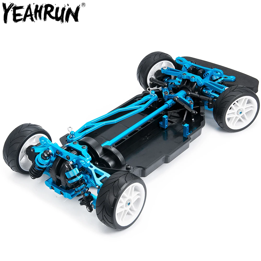 

YEAHRUN Frame Chassis with Wheels Shock Absorbers Kit For Tamiya TT02 1/10 RC Drift Car Parts