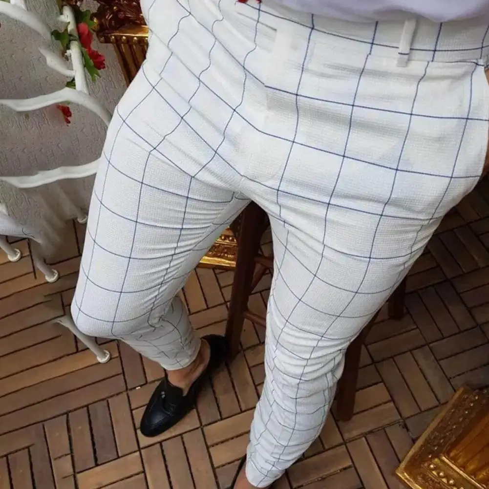 

Повседневные брюки-карандаш, элегантные брюки, облегающие клетчатые узкие клетчатые брюки-карандаш