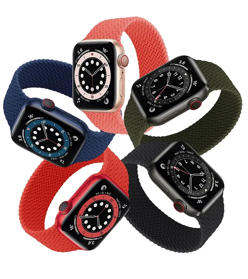 

Strap For Apple Watch band 44mm 40mm 45mm 41mm 49mm 38mm 42mm Elastic braided solo loop bracelet iwatch series 7 se 3 6 8 ultra