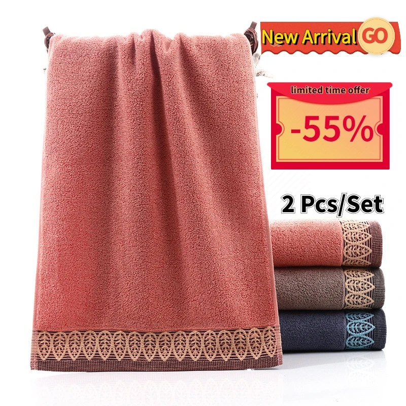 

Embroidered Towels 100%Pure Cotton Adult Hand Face Bath Towel Thickened Super Soft Absorbent Bathroom Accessories Sets Toallas