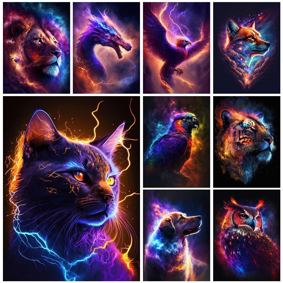 

Zodiac Elephant Cat Lion Tiger Horse Diamond Painting Cross Stitch Crystal Painting Diamond Embroidery Animals Home Decor FF882