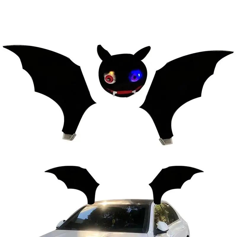 

Светодиодная подсветка, украшение для автомобиля летучая мышь, украшение для Хэллоуина, крылья летучая мышь, черные летучие мыши, наклейки на окно, наклейки для автомобиля