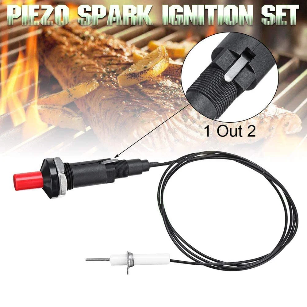 

BBQ Grill Push Button Igniter 1 Out 2 Premium Piezo Spark Ignition Kit For Fireplace Stove Gas BBQ Accessories
