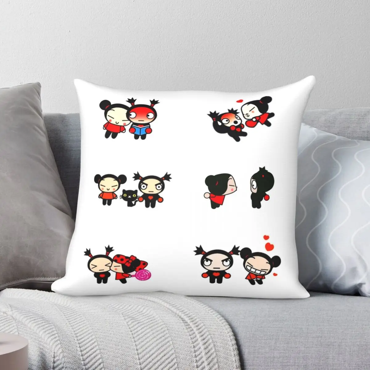 

Наволочка Pucca И Garu Pack, наволочка из полиэстера и льна с бархатным узором, декоративный чехол на диванную подушку