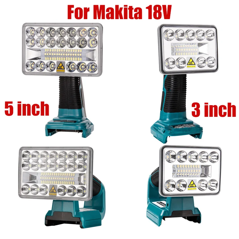 

For Makita3/5 Inch Tool Light 18V Lithium Battery Cordless LED Flashlight Lamp With USB Outdoor Emergency Lighting Spotlight