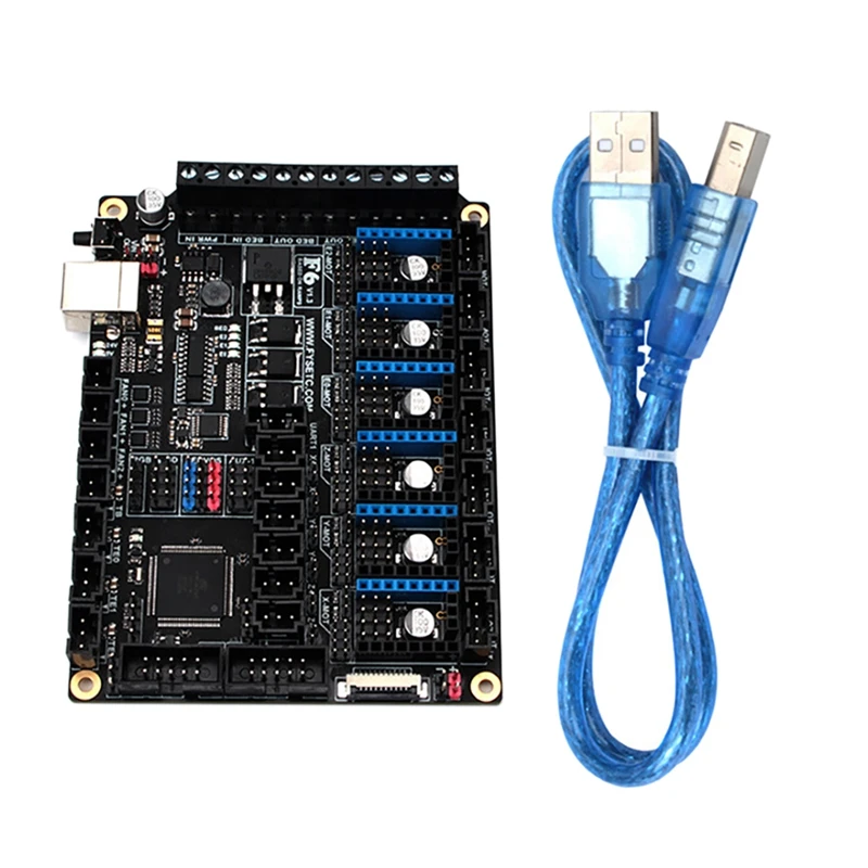 

F6 V1.4 Main Control Board Compatible With TMC2208 UART Mode 6 Drivers For 3D Printer Motherboard Black