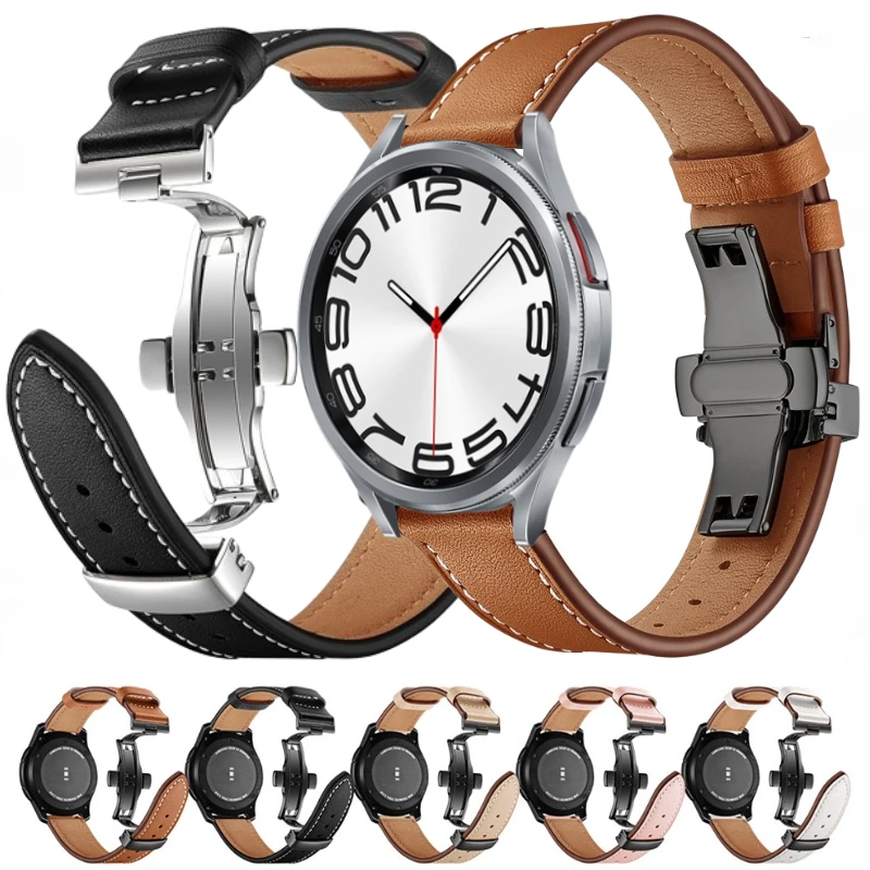 

Leather Strap for Samsung Galaxy Watch 4/5/6/5 Pro/Watch 4/6 Classic Bracelet Wristband for Huawei Watch 3/4 Pro Amazfit GTR 3/4