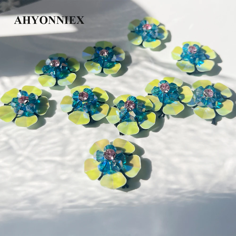 10 шт. бусины ручной работы 2 см блестки маленькие цветочные нашивки для одежды